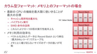 スケールアウト・インメモリ分析の標準フォーマットを目指す Apache Arrow と Value Vectors - Tokyo ...