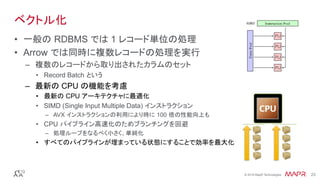 スケールアウト・インメモリ分析の標準フォーマットを目指す Apache Arrow と Value Vectors - Tokyo ...