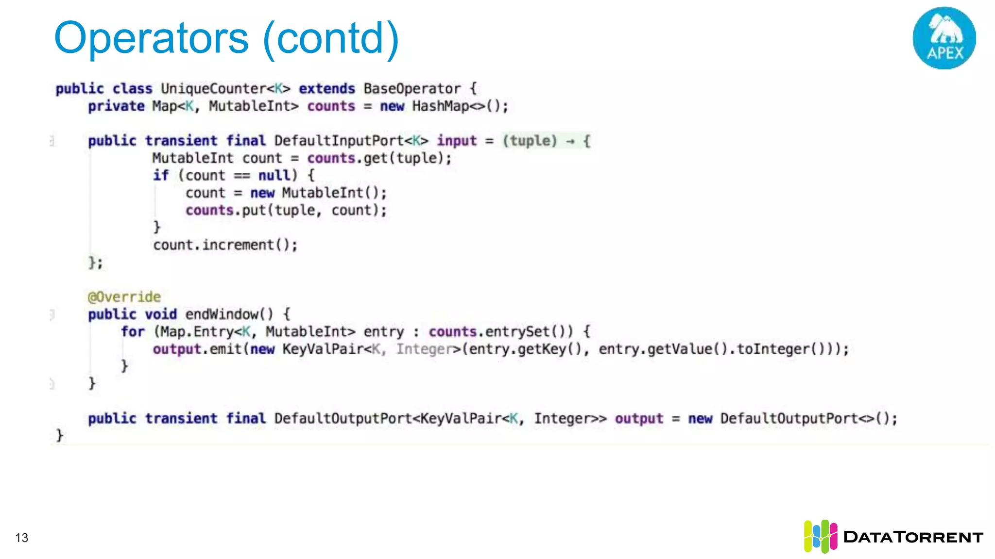 Operators (contd) 13 