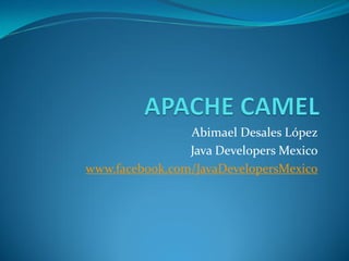 Abimael Desales López
Java Developers Mexico
www.facebook.com/JavaDevelopersMexico
 