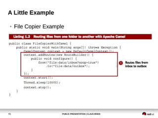 PUBLIC PRESENTATION | CLAUS IBSEN41
A Little Example
● File Copier Example
 