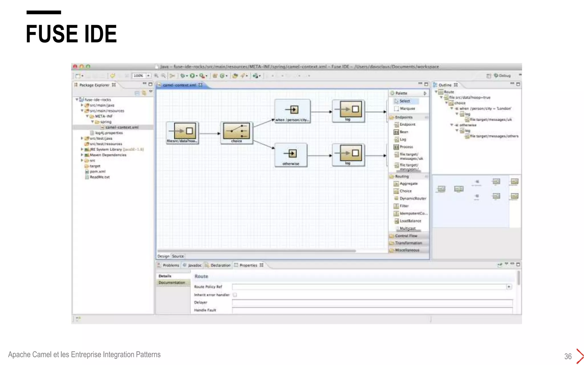 FUSE IDE
36Apache Camel et les Entreprise Integration Patterns
 