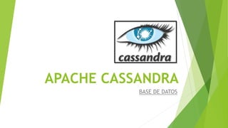 APACHE CASSANDRA
BASE DE DATOS
 