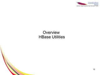 Overview
HBase Utilities




                  10
 