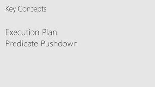 Execution Plan
Predicate Pushdown
 