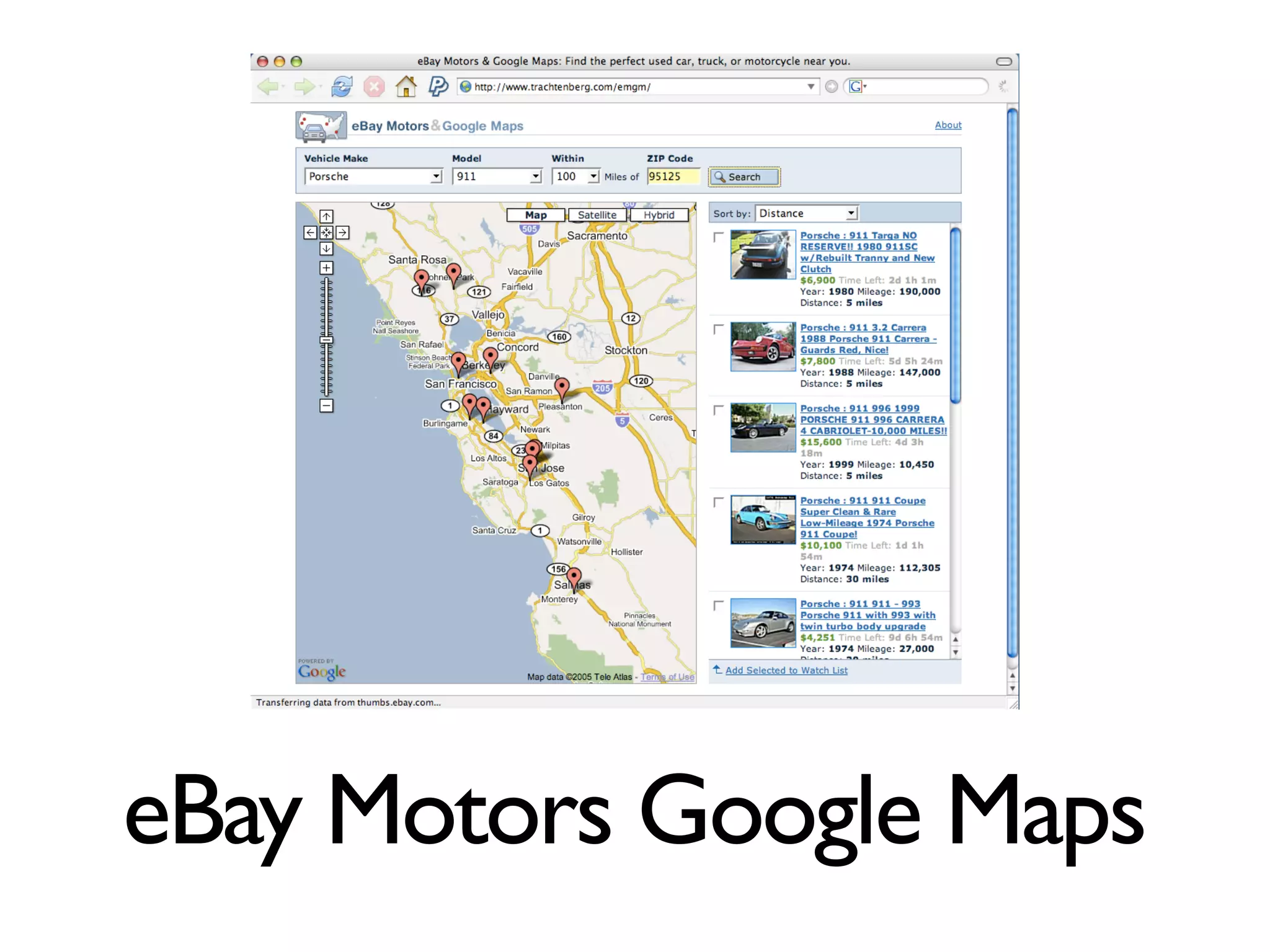 eBay Motors Google Maps
 