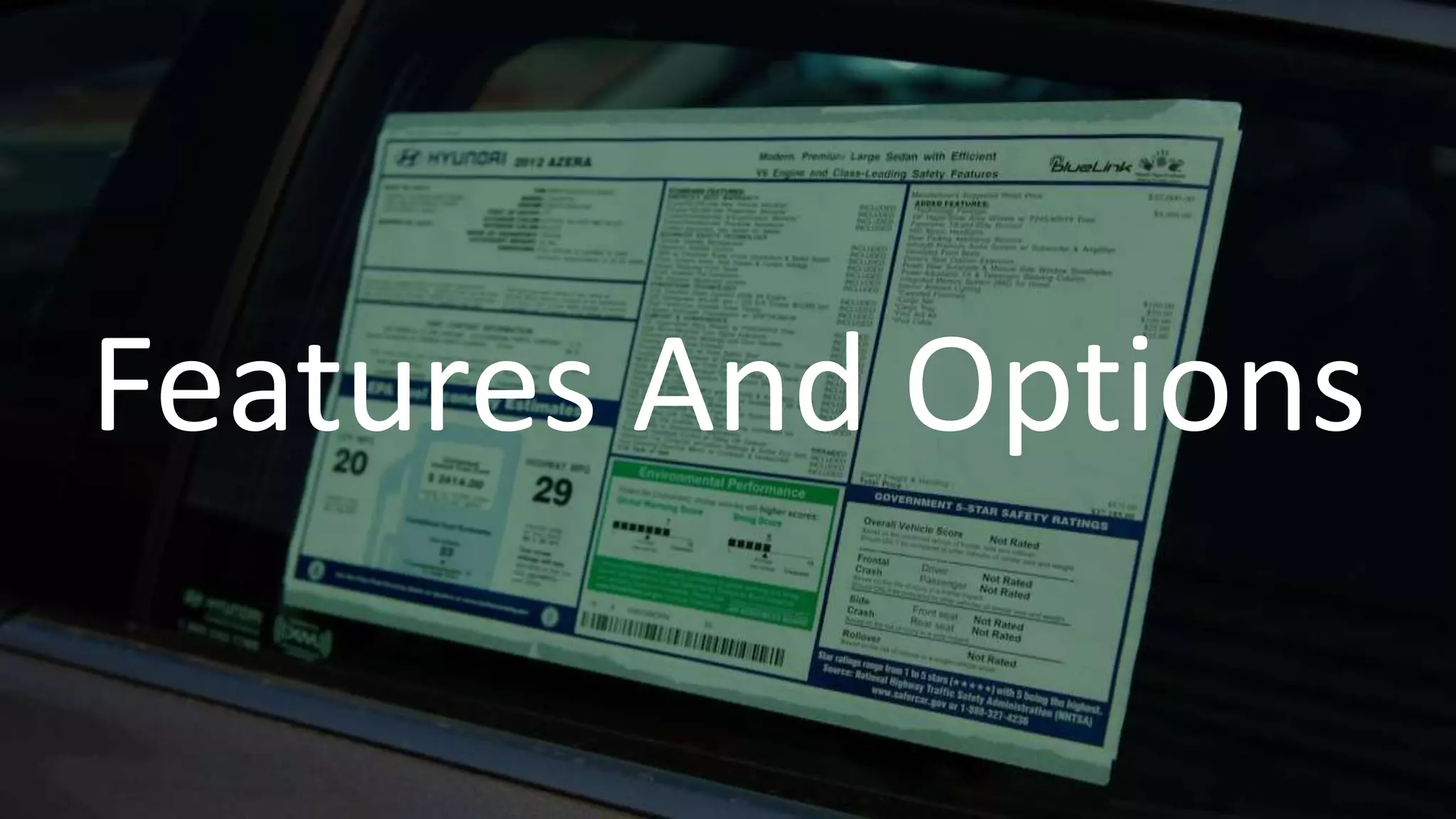 Features And Options
 