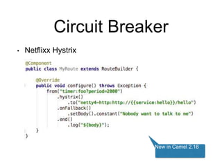Circuit Breaker
• Integrates with Hystrix Dashboard
 