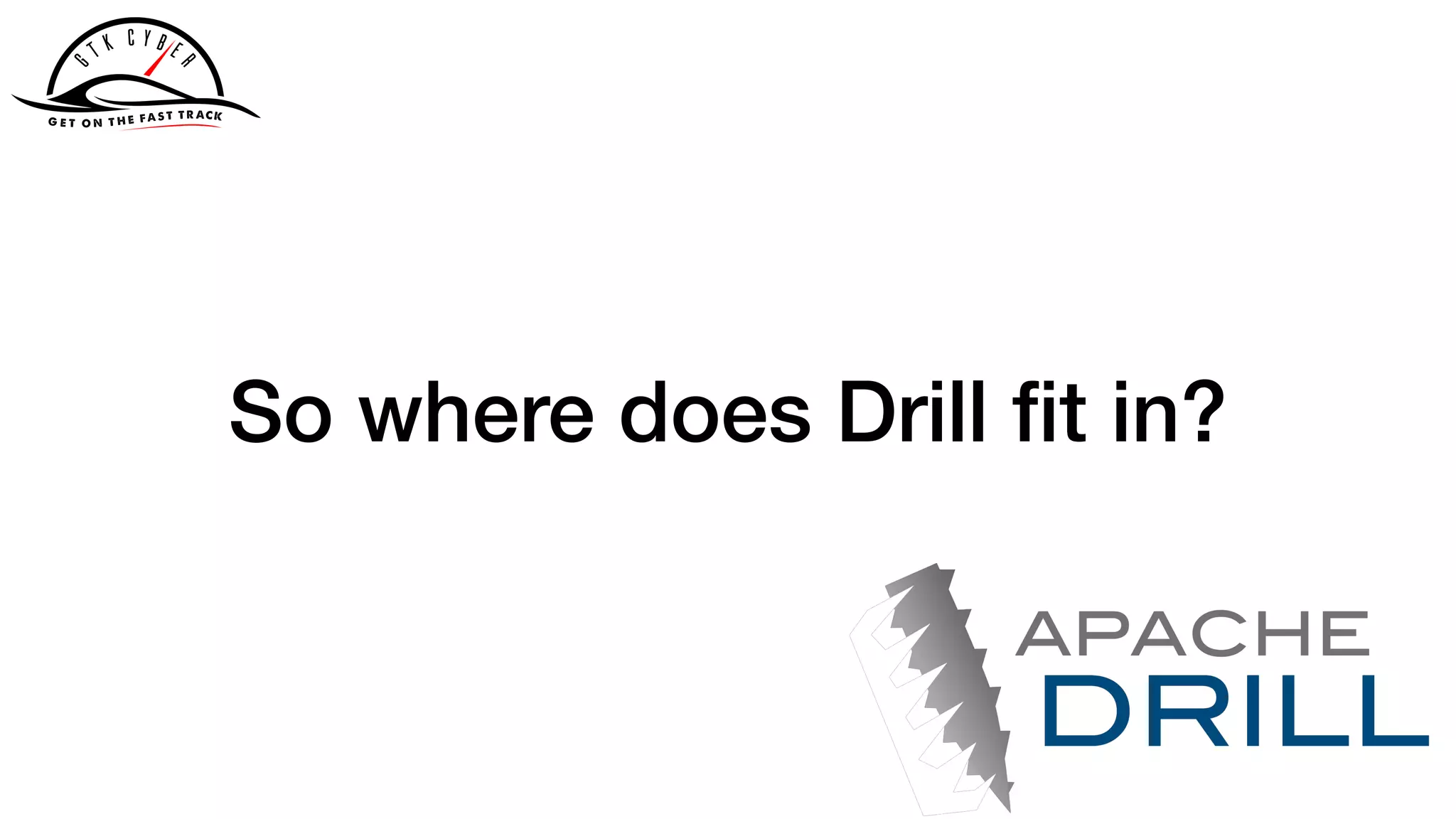 So where does Drill ﬁt in?
 