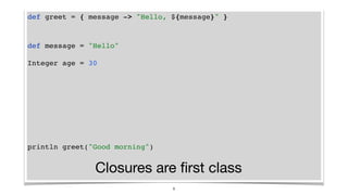Def Greet In Python What's in Groovy for Functional Programming | PDF