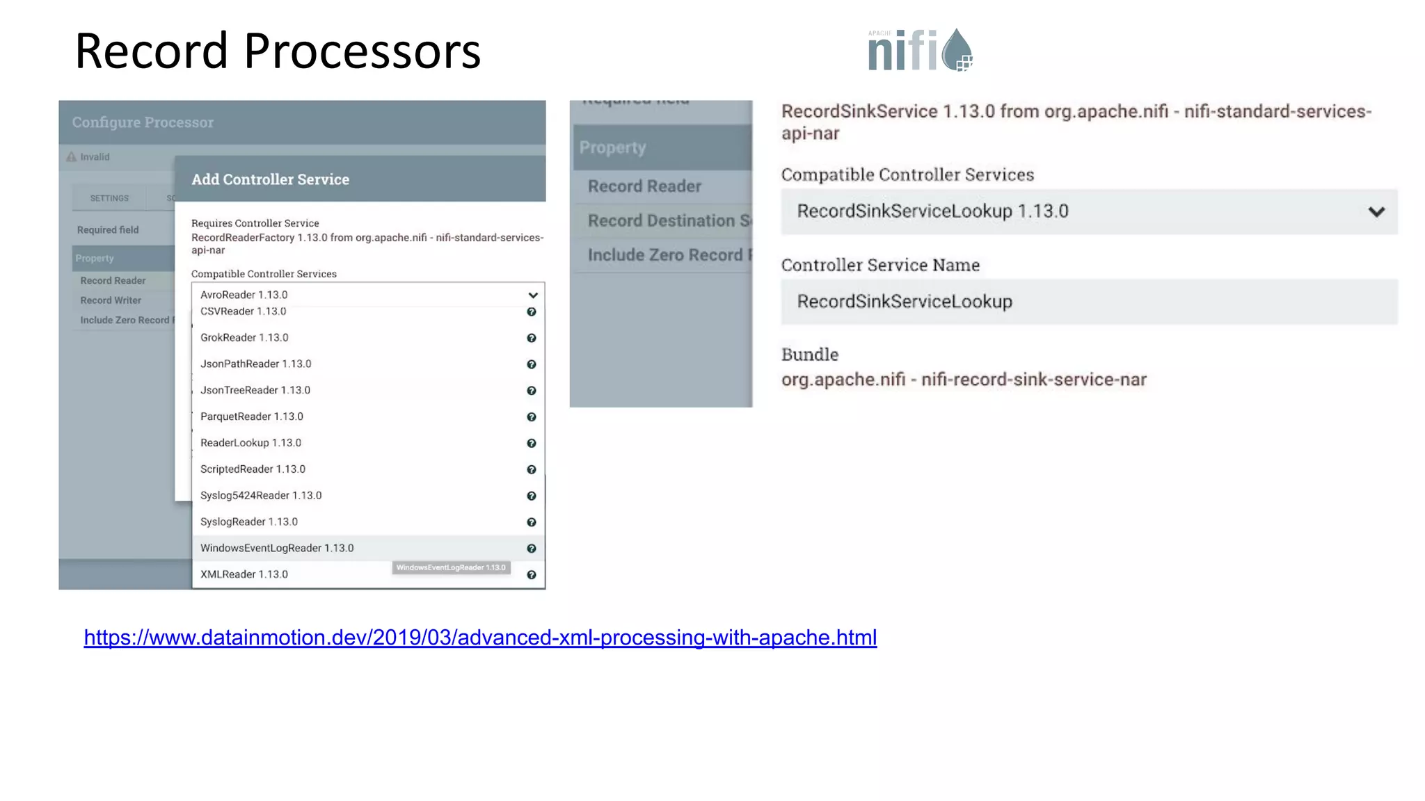 Record Processors https://www.datainmotion.dev/2019/03/advanced-xml-processing-with-apache.html 