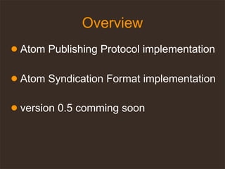 ApacheCon: Abdera A Java Atom Pub Implementation
