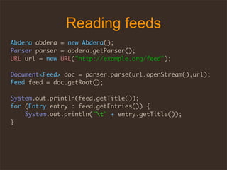 ApacheCon: Abdera A Java Atom Pub Implementation