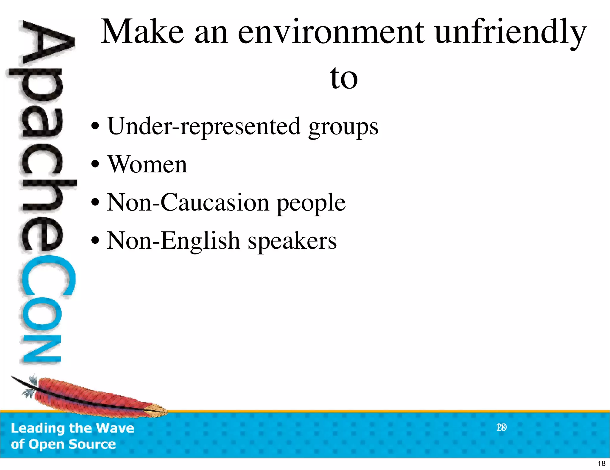 ApacheCon US 2007:  Open Source Community Antipatterns