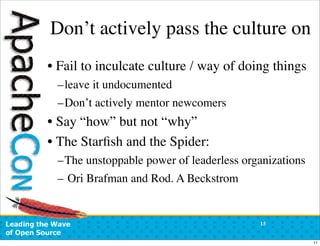 ApacheCon US 2007:  Open Source Community Antipatterns