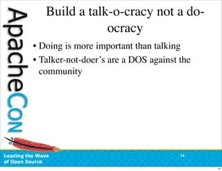 ApacheCon US 2007:  Open Source Community Antipatterns