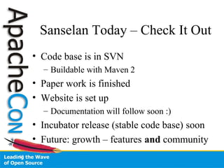 Apache Sanselan (ApacheCon US 2007 FFT)