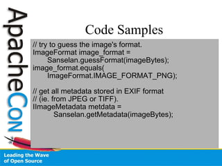 Apache Sanselan (ApacheCon US 2007 FFT)