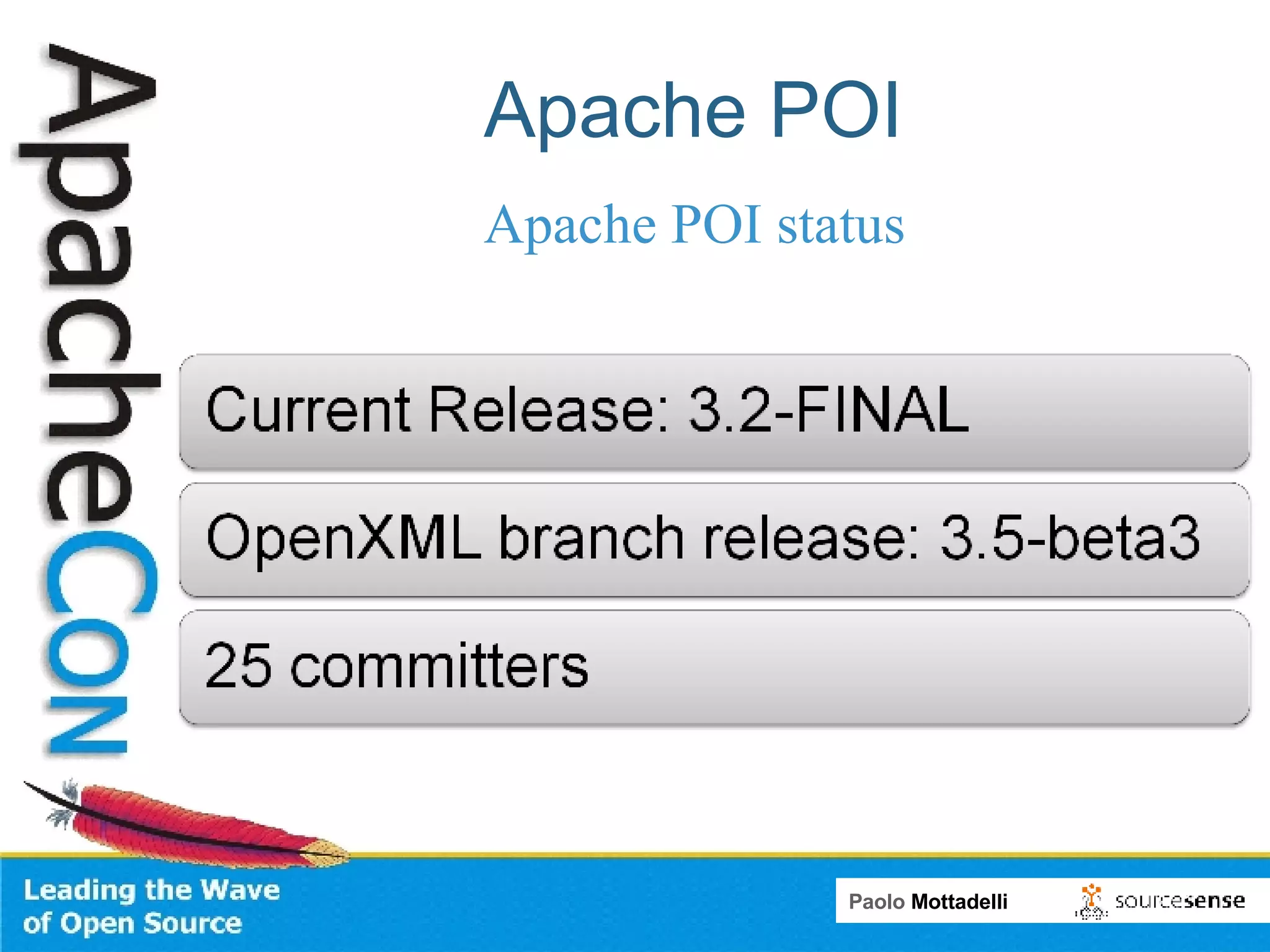 Apache POI Apache POI status 