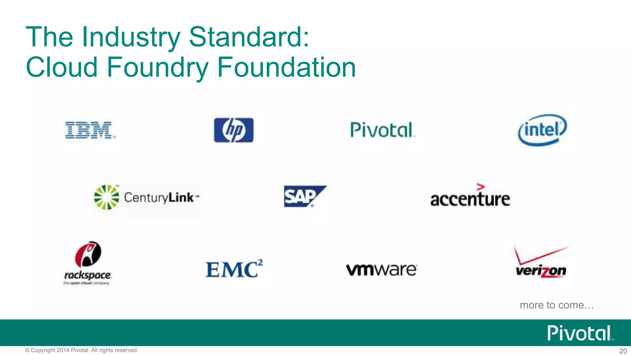 20© Copyright 2014 Pivotal. All rights reserved.
Daniel Pink: Purpose Motive
 