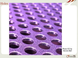 Holes




        Photo CC by
         Darwin Bell
 