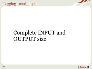Logging - mod_logio




      Complete INPUT and
      OUTPUT size



170
 