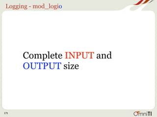 Logging - mod_logio




      Complete INPUT and
      OUTPUT size



171
 