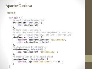 ApacheCordova
Index.js
 