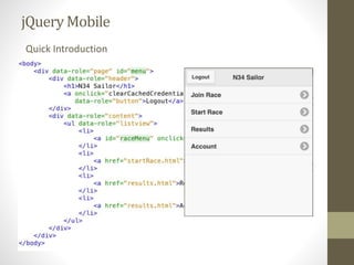 jQueryMobile
Quick Introduction
 