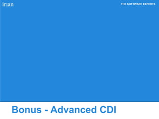 THE SOFTWARE EXPERTS
Bonus - Advanced CDI
 