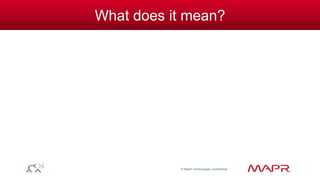 © MapR Technologies, confidential 
What does it mean? 
 