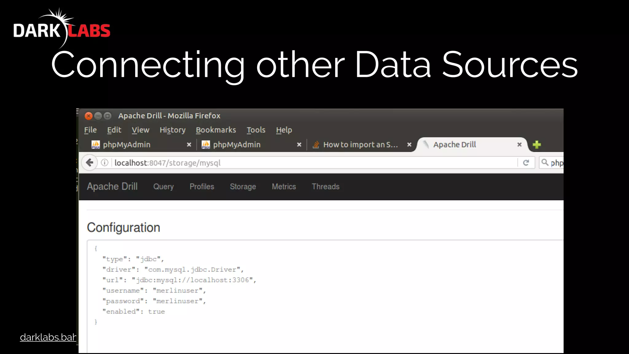 darklabs.bah.com
Connecting other Data Sources
 