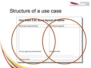 Structure of a use case
 