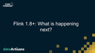 Flink 1.8+: What is happening
next?
14
 