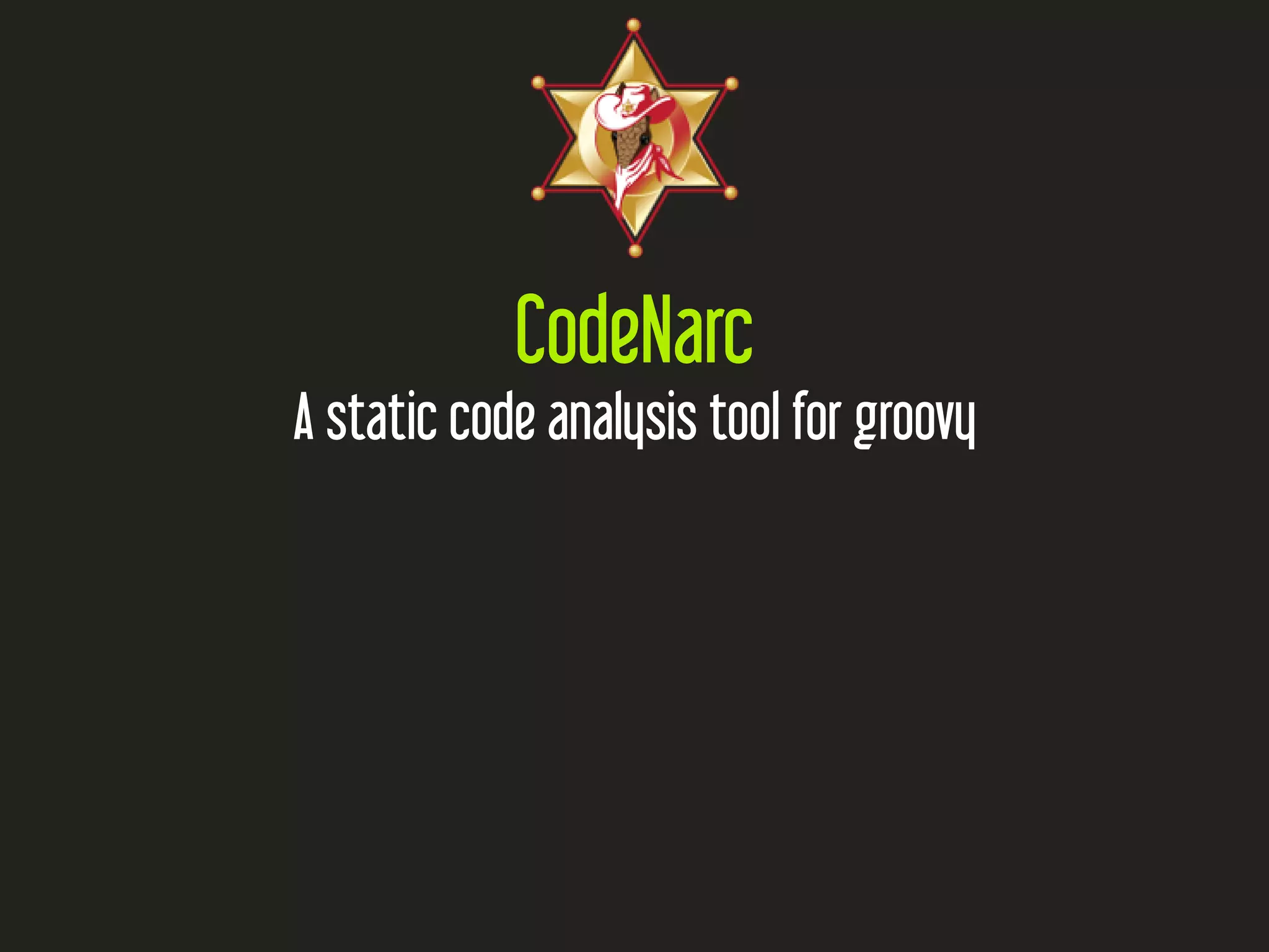 CodeNarc
A static code analysis tool for groovy
 