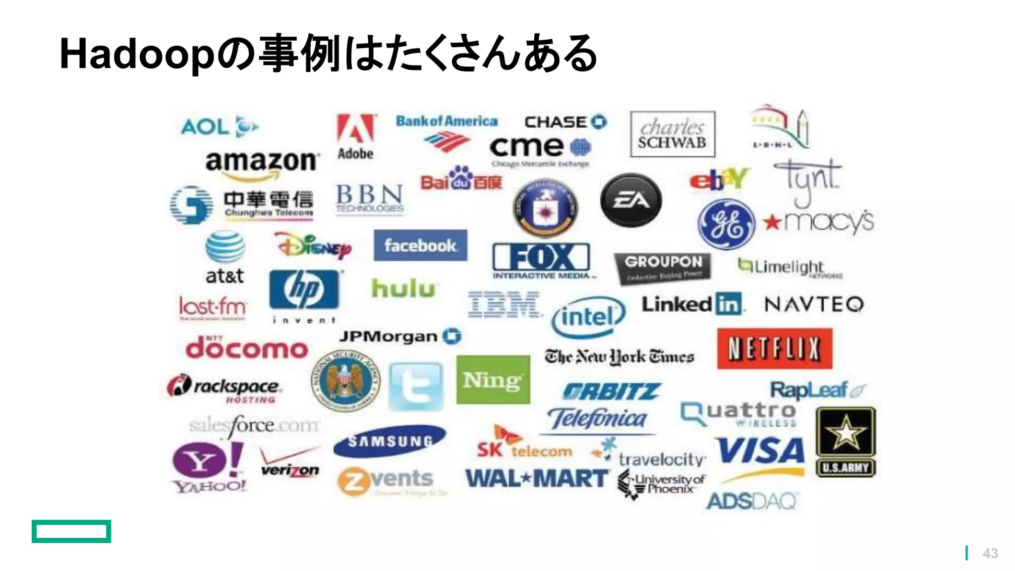 Hadoopの事例はたくさんある
43
 