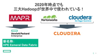 2020年時点でも
三大Hadoopが世界中で使われている！
新名称：
HPE Ezmeral Data Fabric
19
 