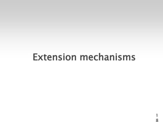 Extension mechanisms




                       1
                       8
 
