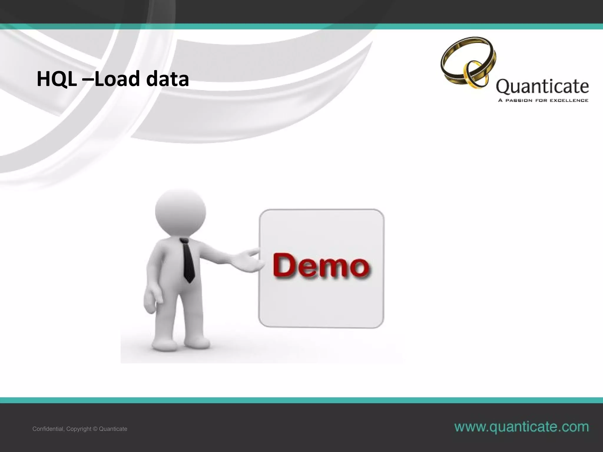 Confidential, Copyright © Quanticate
HQL –Load data
 