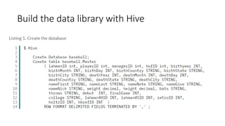 Build the data library with Hive
 