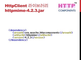 HttpClient 라이브러리
httpmime-4.2.3.jar
 