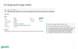 22
IO skipping (storage index)
 