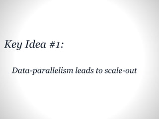 Key Idea #1:
Data-parallelism leads to scale-out
 