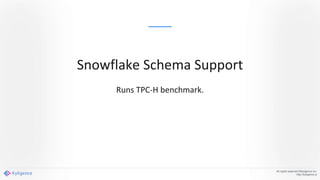 All rights reserved ©Kyligence Inc.
http://kyligence.io
Snowflake Schema Support
Runs TPC-H benchmark.
 