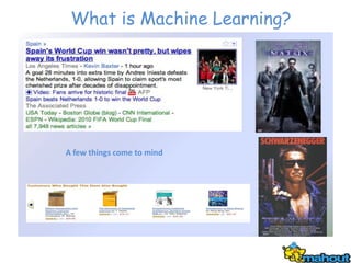 What is Machine Learning?




A few things come to mind
 