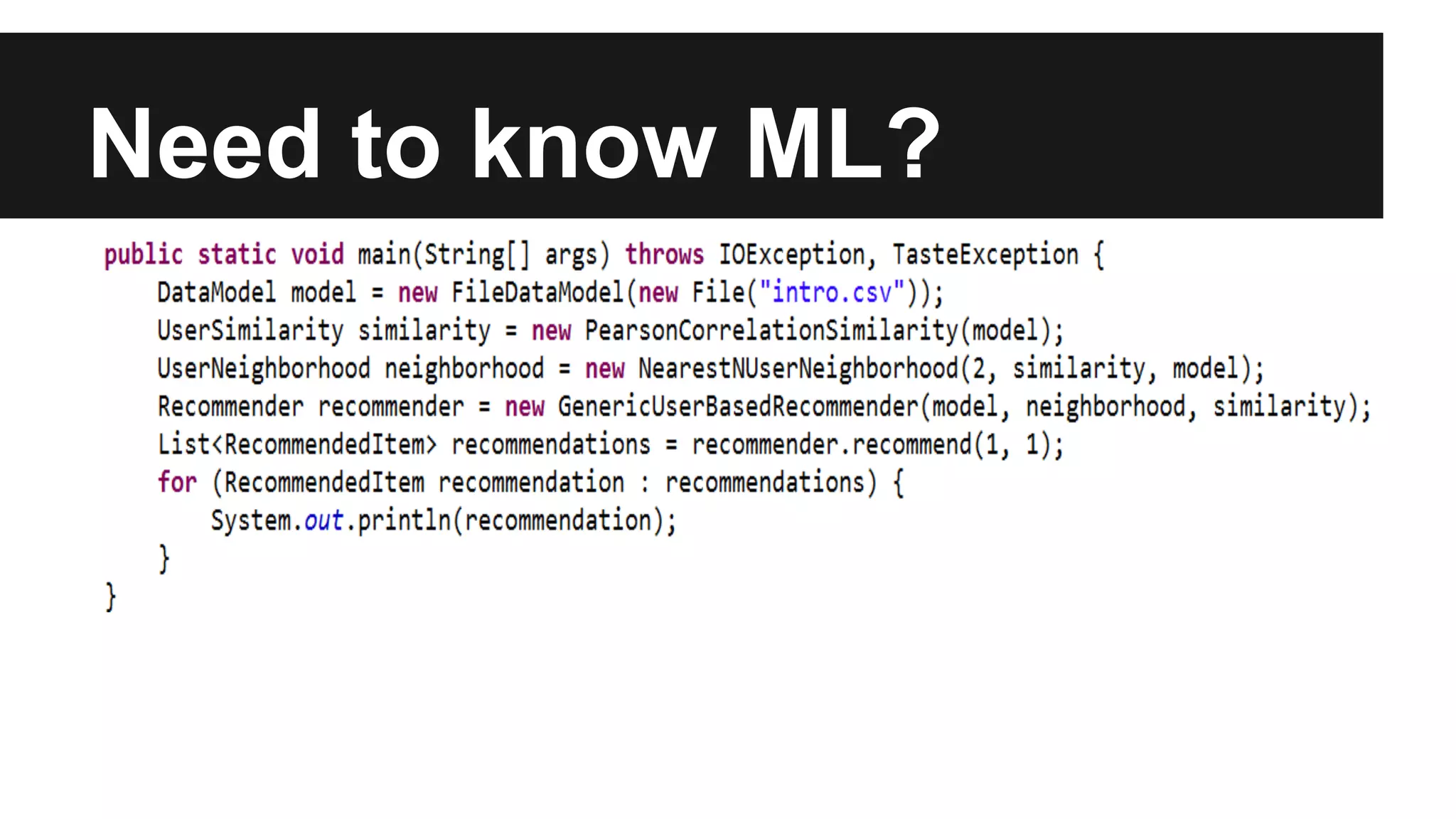 Need to know ML?
 