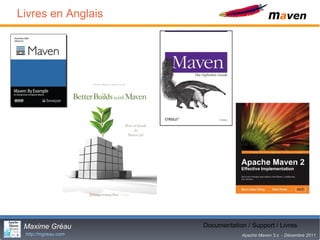 Livres en Anglais




 Maxime Gréau               32
                     Documentation / Support / Livres
 http://mgreau.com                Apache Maven 3.x - Décembre 2011
 