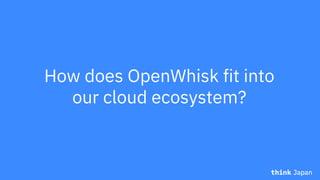 How does OpenWhisk fit into
our cloud ecosystem?
 