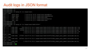 Audit logs in JSON format
24
 