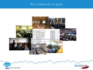 C l i c k t o e d i t
The Cloud Specialists
O u r c o m m u n i t y i s g r e a t
Our Community is great
 